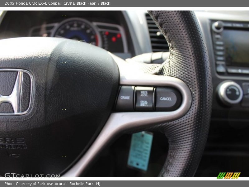 Crystal Black Pearl / Black 2009 Honda Civic EX-L Coupe