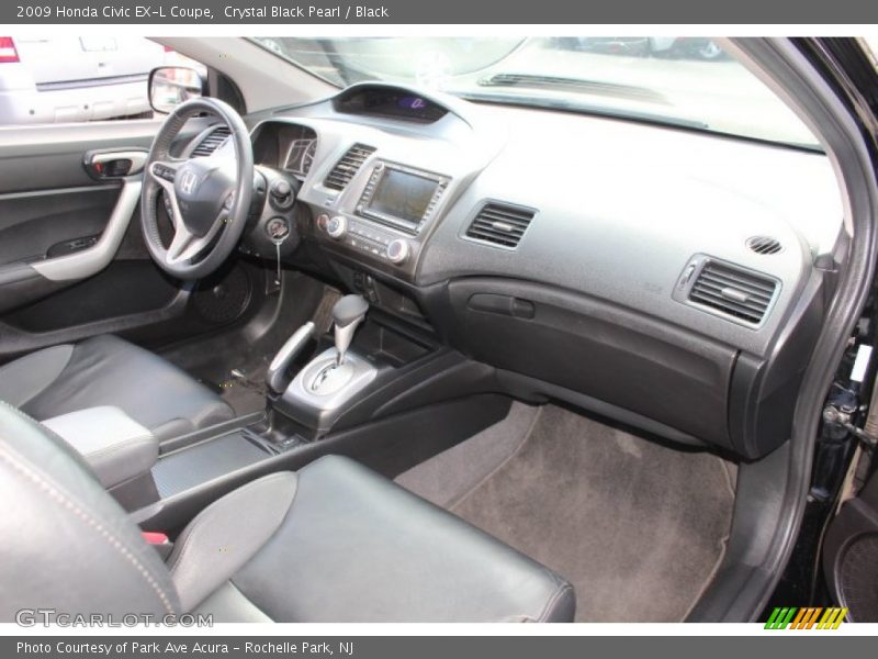Crystal Black Pearl / Black 2009 Honda Civic EX-L Coupe