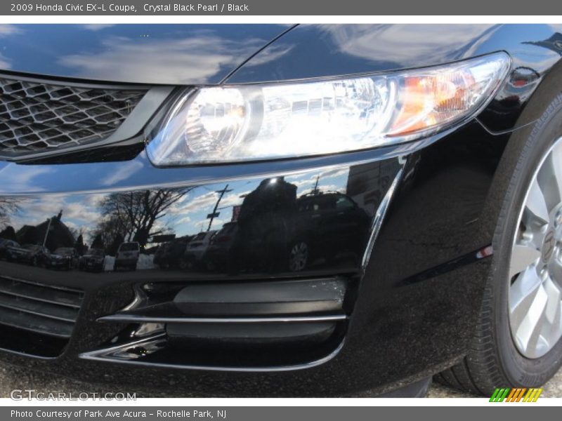 Crystal Black Pearl / Black 2009 Honda Civic EX-L Coupe
