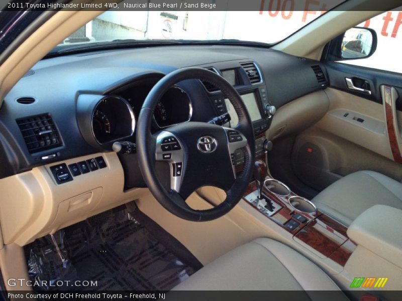 Nautical Blue Pearl / Sand Beige 2011 Toyota Highlander Limited 4WD
