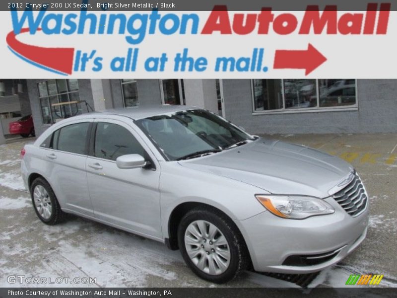 Bright Silver Metallic / Black 2012 Chrysler 200 LX Sedan