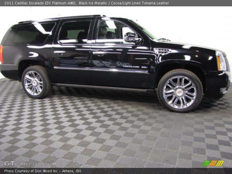 Black Ice Metallic / Cocoa/Light Linen Tehama Leather 2011 Cadillac Escalade ESV Platinum AWD