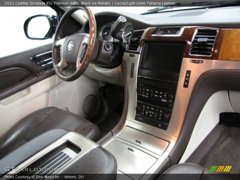 Black Ice Metallic / Cocoa/Light Linen Tehama Leather 2011 Cadillac Escalade ESV Platinum AWD