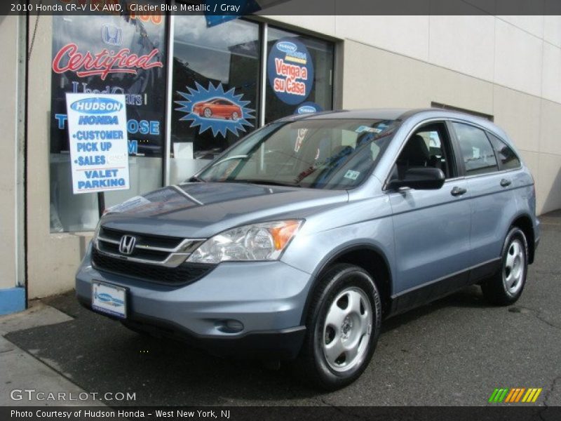 Glacier Blue Metallic / Gray 2010 Honda CR-V LX AWD