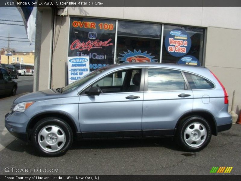 Glacier Blue Metallic / Gray 2010 Honda CR-V LX AWD
