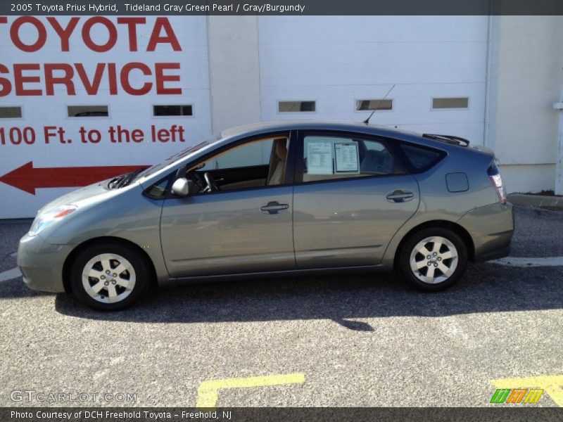 Tideland Gray Green Pearl / Gray/Burgundy 2005 Toyota Prius Hybrid