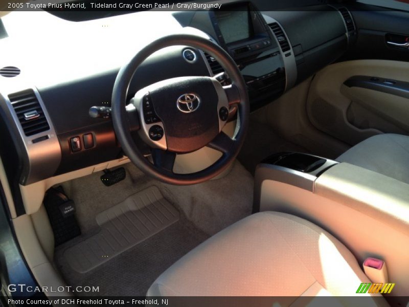 Tideland Gray Green Pearl / Gray/Burgundy 2005 Toyota Prius Hybrid