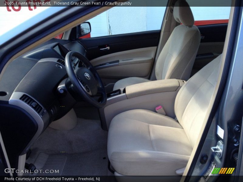 Tideland Gray Green Pearl / Gray/Burgundy 2005 Toyota Prius Hybrid