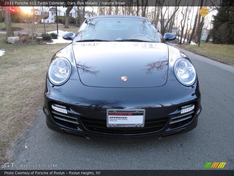 Dark Blue Metallic / Natural Brown 2011 Porsche 911 Turbo Cabriolet