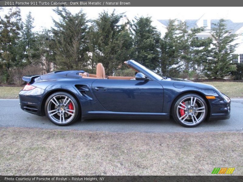 Dark Blue Metallic / Natural Brown 2011 Porsche 911 Turbo Cabriolet