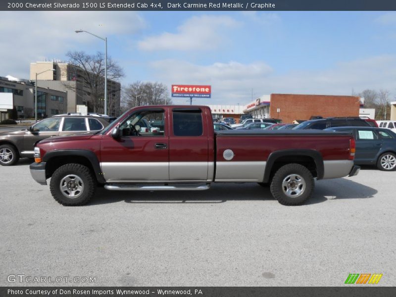 Dark Carmine Red Metallic / Graphite 2000 Chevrolet Silverado 1500 LS Extended Cab 4x4