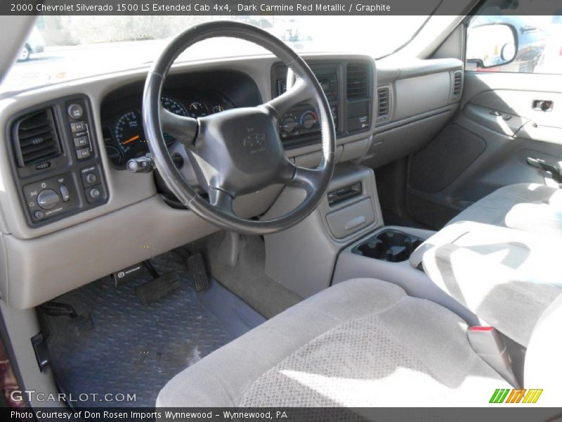 Dark Carmine Red Metallic / Graphite 2000 Chevrolet Silverado 1500 LS Extended Cab 4x4