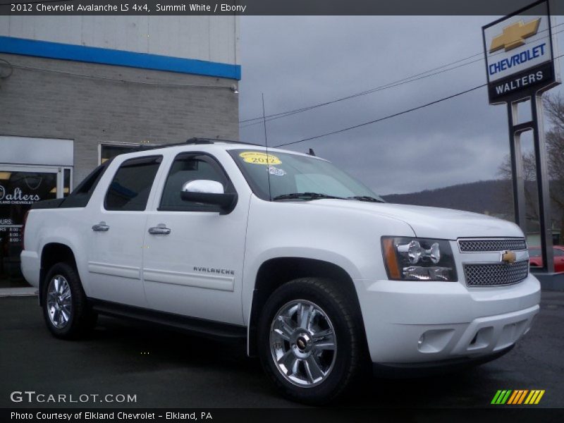 Summit White / Ebony 2012 Chevrolet Avalanche LS 4x4