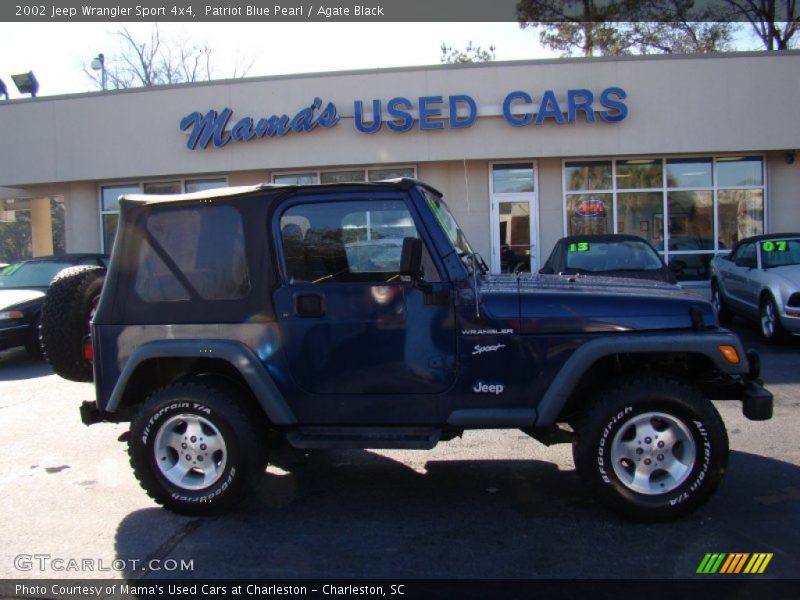 Patriot Blue Pearl / Agate Black 2002 Jeep Wrangler Sport 4x4
