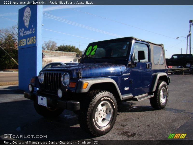 Patriot Blue Pearl / Agate Black 2002 Jeep Wrangler Sport 4x4