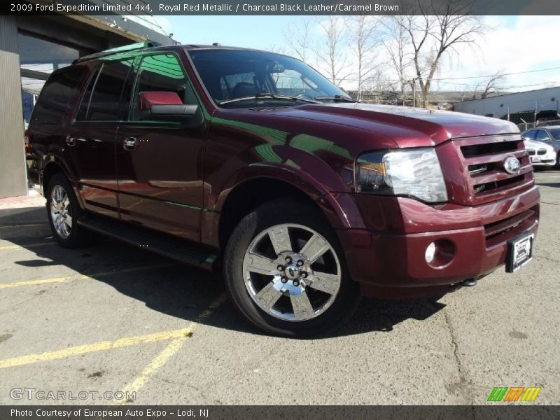 Royal Red Metallic / Charcoal Black Leather/Caramel Brown 2009 Ford Expedition Limited 4x4