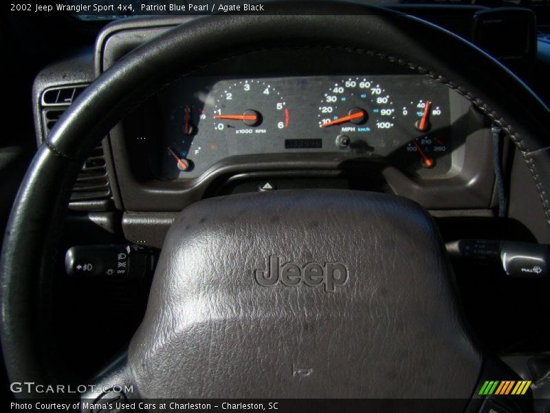 Patriot Blue Pearl / Agate Black 2002 Jeep Wrangler Sport 4x4