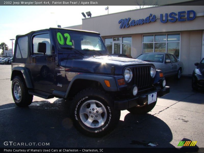Patriot Blue Pearl / Agate Black 2002 Jeep Wrangler Sport 4x4