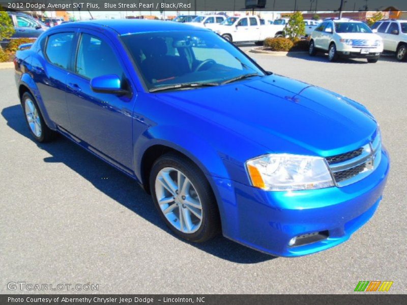 Blue Streak Pearl / Black/Red 2012 Dodge Avenger SXT Plus