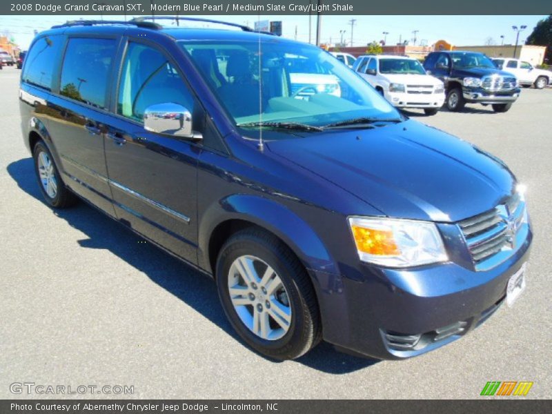 Modern Blue Pearl / Medium Slate Gray/Light Shale 2008 Dodge Grand Caravan SXT