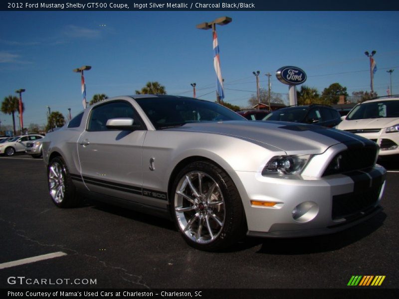 Ingot Silver Metallic / Charcoal Black/Black 2012 Ford Mustang Shelby GT500 Coupe