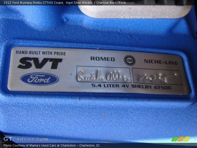 Ingot Silver Metallic / Charcoal Black/Black 2012 Ford Mustang Shelby GT500 Coupe
