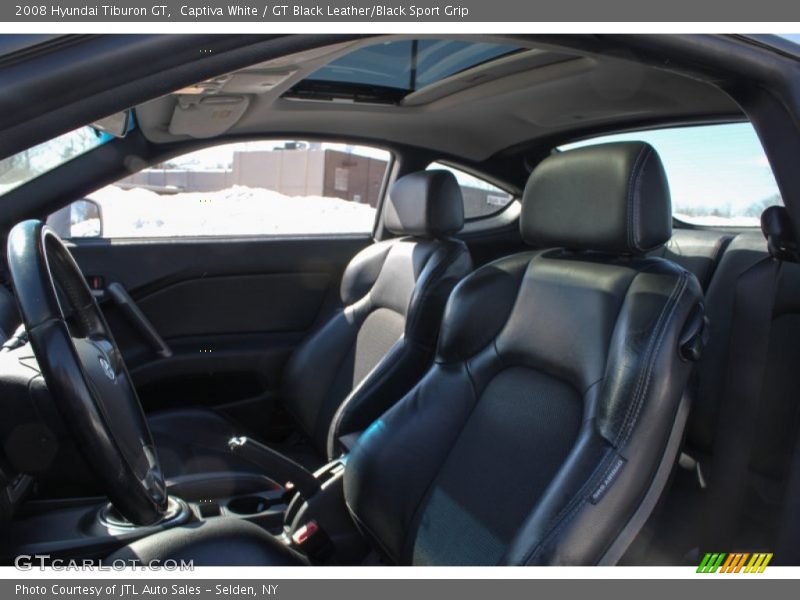 Captiva White / GT Black Leather/Black Sport Grip 2008 Hyundai Tiburon GT