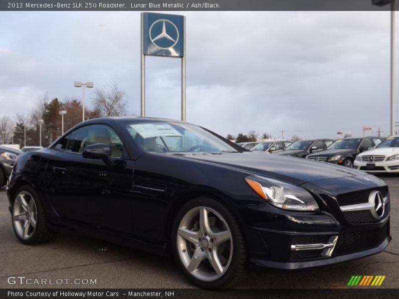 Lunar Blue Metallic / Ash/Black 2013 Mercedes-Benz SLK 250 Roadster