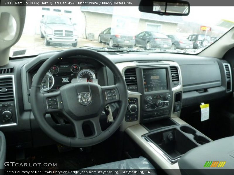 Bright White / Black/Diesel Gray 2013 Ram 1500 Big Horn Quad Cab 4x4