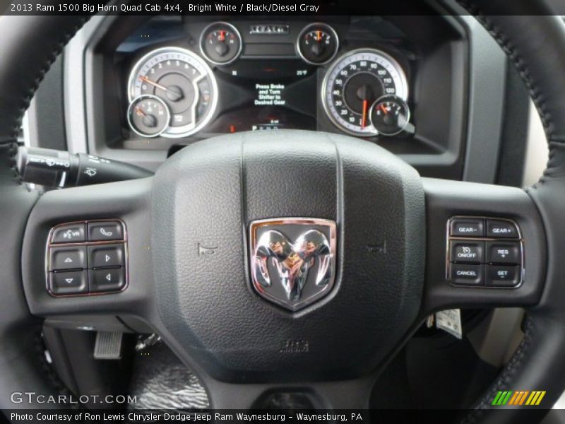 Bright White / Black/Diesel Gray 2013 Ram 1500 Big Horn Quad Cab 4x4