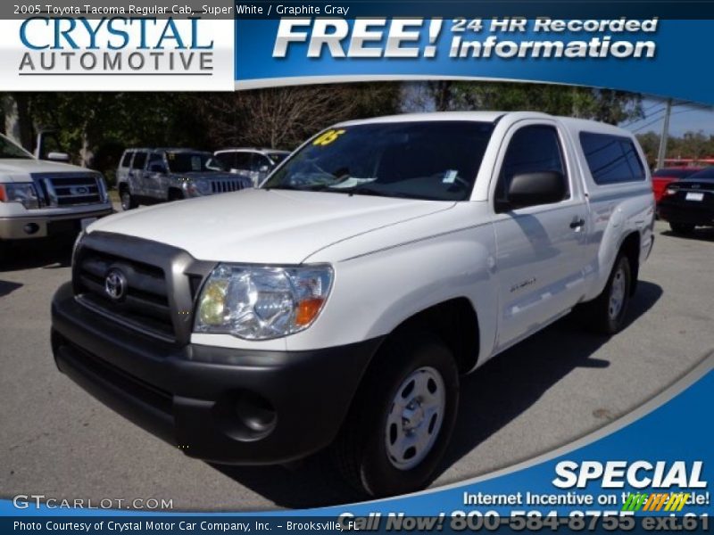 Super White / Graphite Gray 2005 Toyota Tacoma Regular Cab