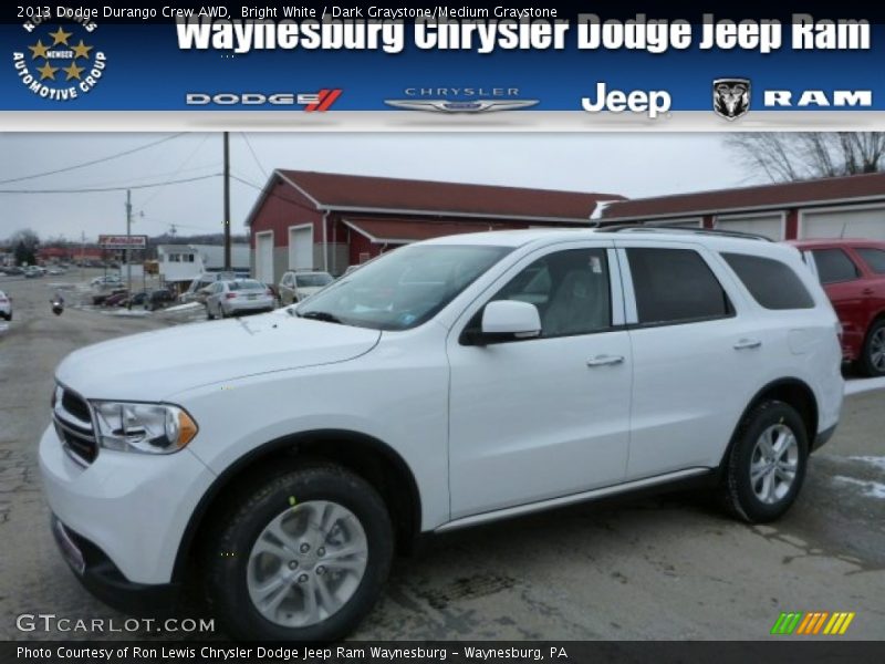 Bright White / Dark Graystone/Medium Graystone 2013 Dodge Durango Crew AWD