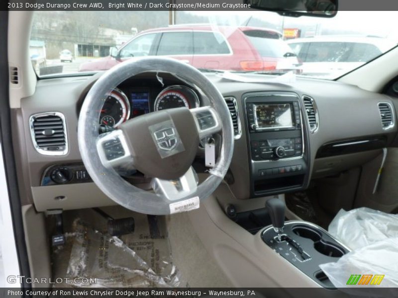 Bright White / Dark Graystone/Medium Graystone 2013 Dodge Durango Crew AWD