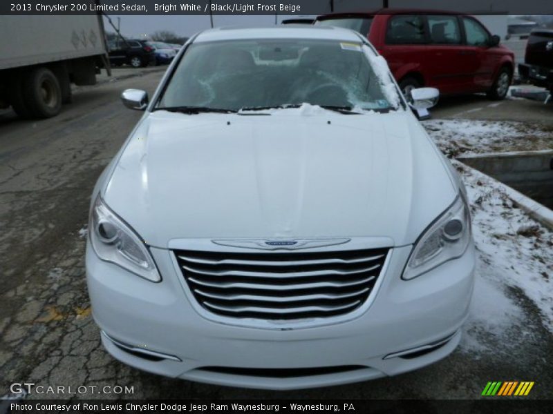 Bright White / Black/Light Frost Beige 2013 Chrysler 200 Limited Sedan