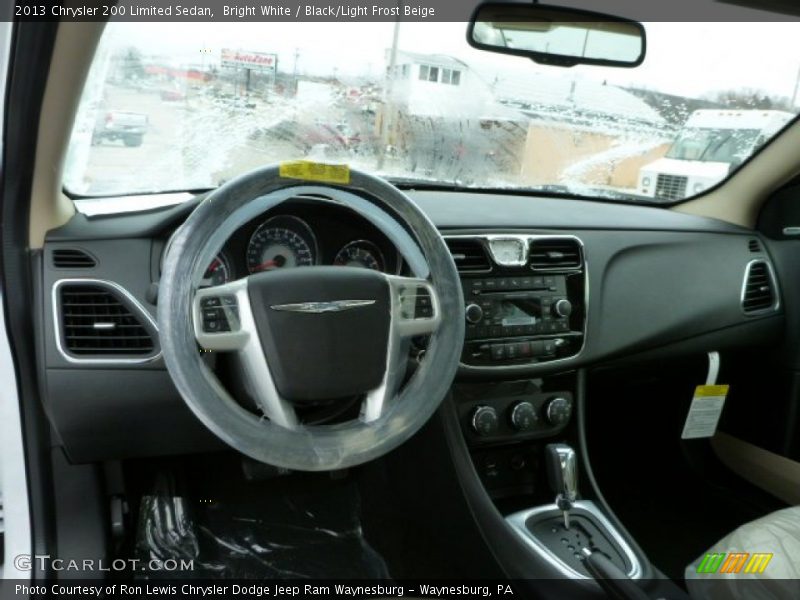 Bright White / Black/Light Frost Beige 2013 Chrysler 200 Limited Sedan