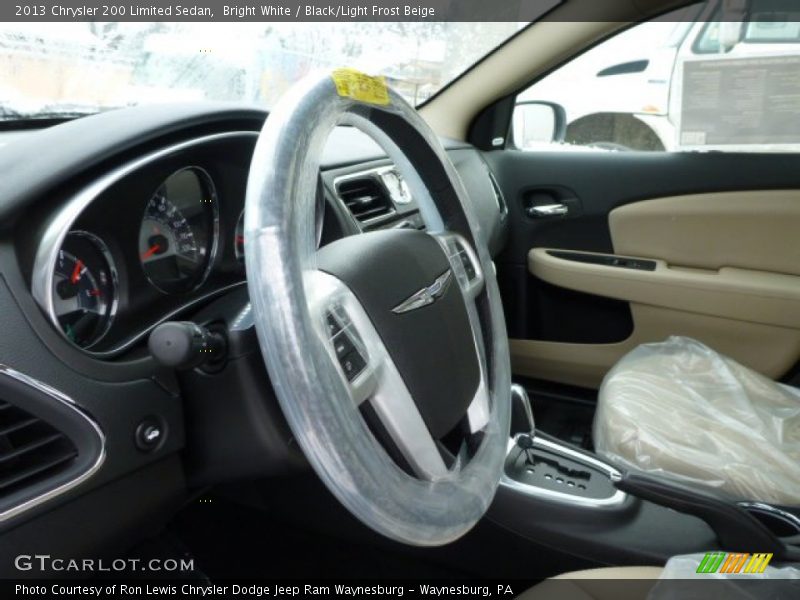 Bright White / Black/Light Frost Beige 2013 Chrysler 200 Limited Sedan