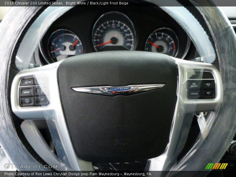 Bright White / Black/Light Frost Beige 2013 Chrysler 200 Limited Sedan