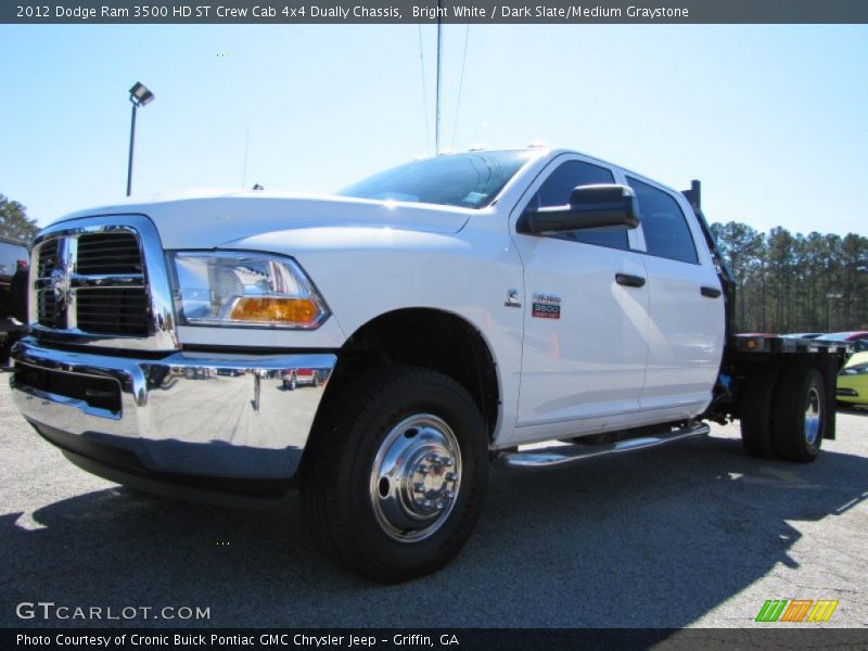 Bright White / Dark Slate/Medium Graystone 2012 Dodge Ram 3500 HD ST Crew Cab 4x4 Dually Chassis