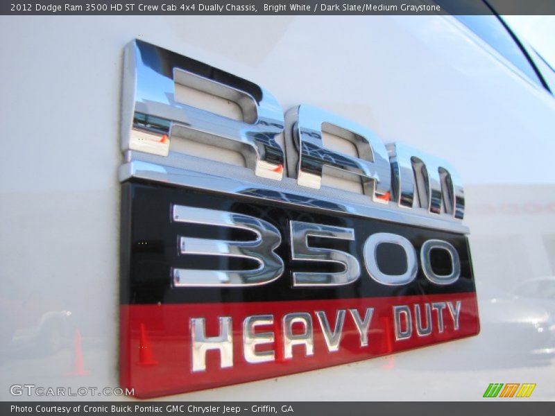 Bright White / Dark Slate/Medium Graystone 2012 Dodge Ram 3500 HD ST Crew Cab 4x4 Dually Chassis