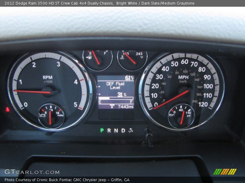 Bright White / Dark Slate/Medium Graystone 2012 Dodge Ram 3500 HD ST Crew Cab 4x4 Dually Chassis