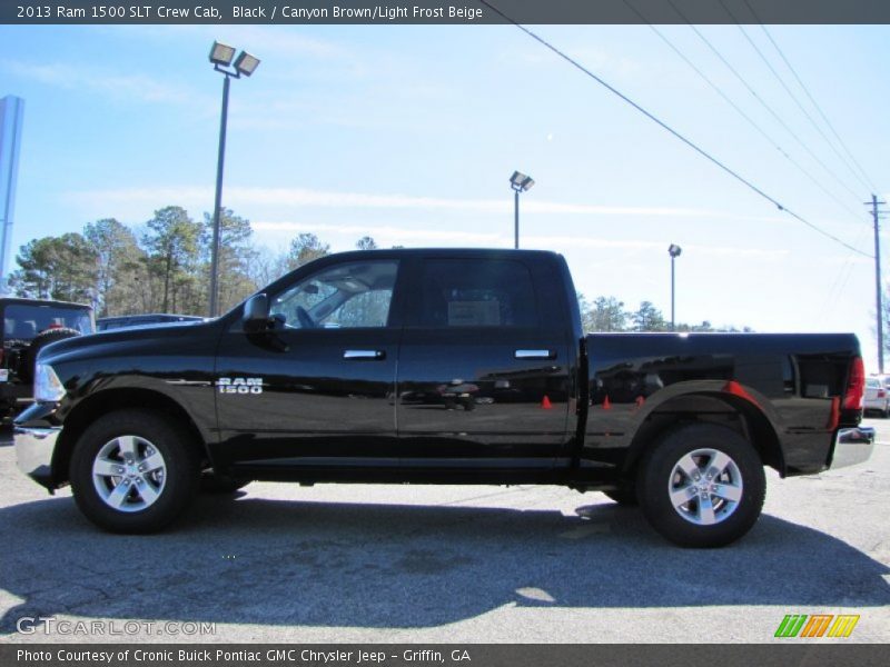 Black / Canyon Brown/Light Frost Beige 2013 Ram 1500 SLT Crew Cab