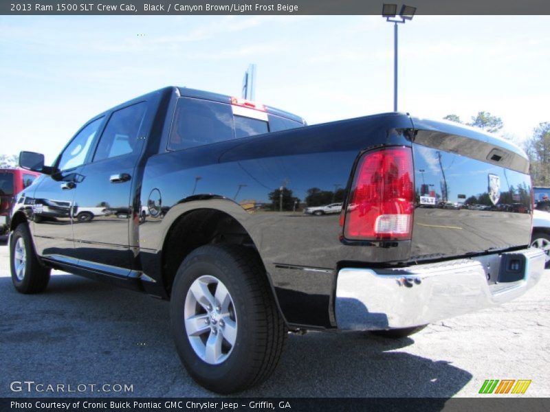Black / Canyon Brown/Light Frost Beige 2013 Ram 1500 SLT Crew Cab