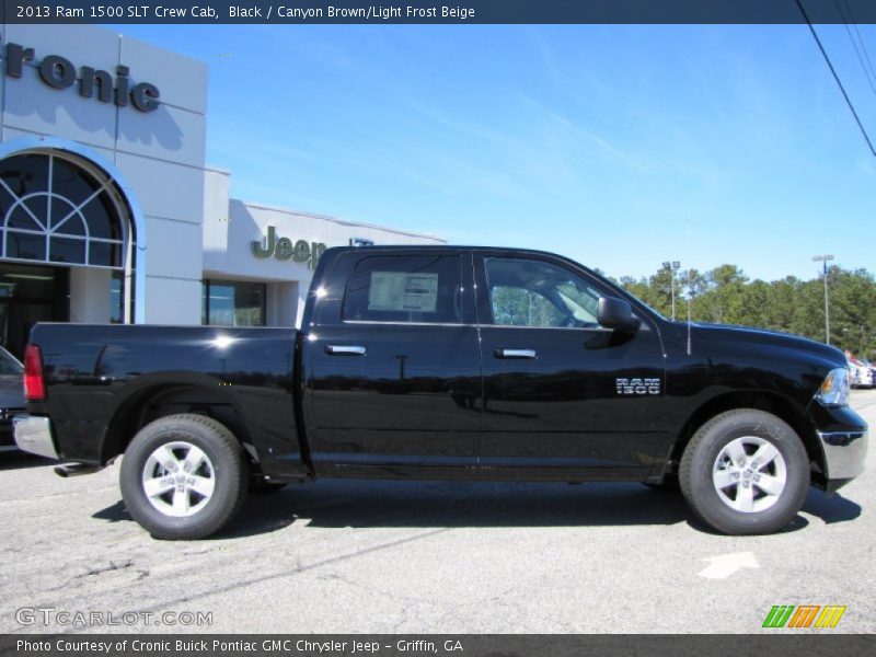 Black / Canyon Brown/Light Frost Beige 2013 Ram 1500 SLT Crew Cab