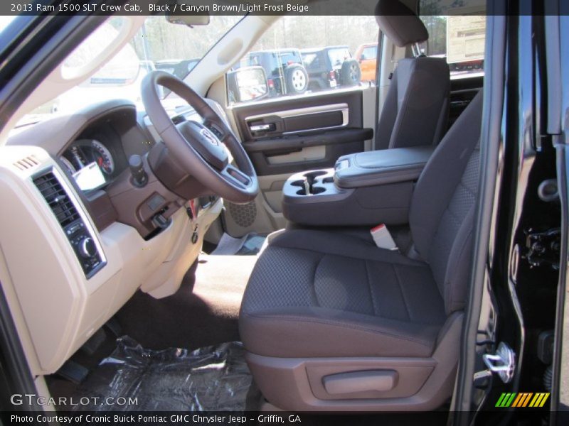 Black / Canyon Brown/Light Frost Beige 2013 Ram 1500 SLT Crew Cab