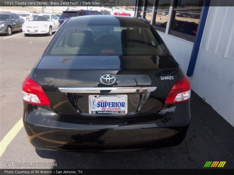 Black Sand Pearl / Dark Gray 2012 Toyota Yaris Sedan