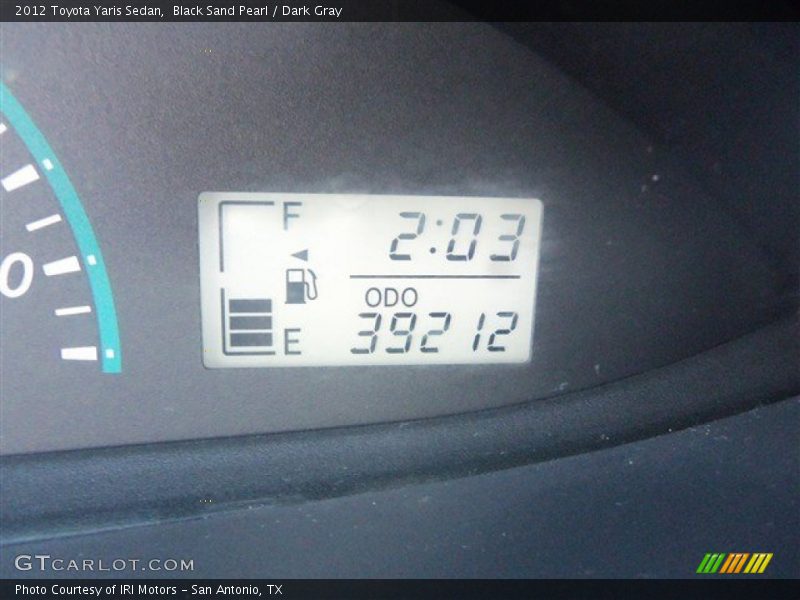 Black Sand Pearl / Dark Gray 2012 Toyota Yaris Sedan