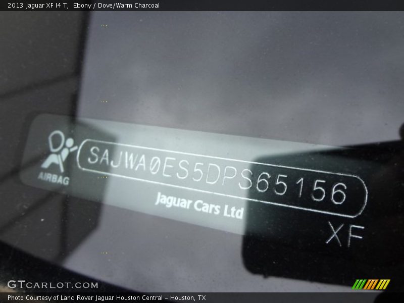 Ebony / Dove/Warm Charcoal 2013 Jaguar XF I4 T