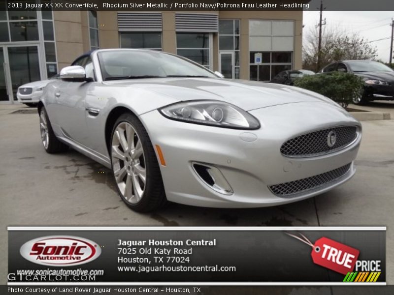 Rhodium Silver Metallic / Portfolio Navy/Poltrona Frau Leather Headlining 2013 Jaguar XK XK Convertible