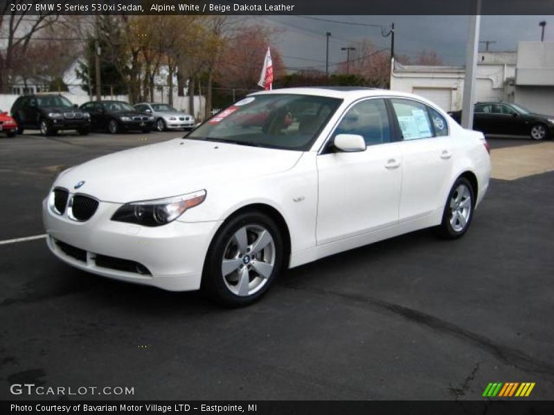 Alpine White / Beige Dakota Leather 2007 BMW 5 Series 530xi Sedan