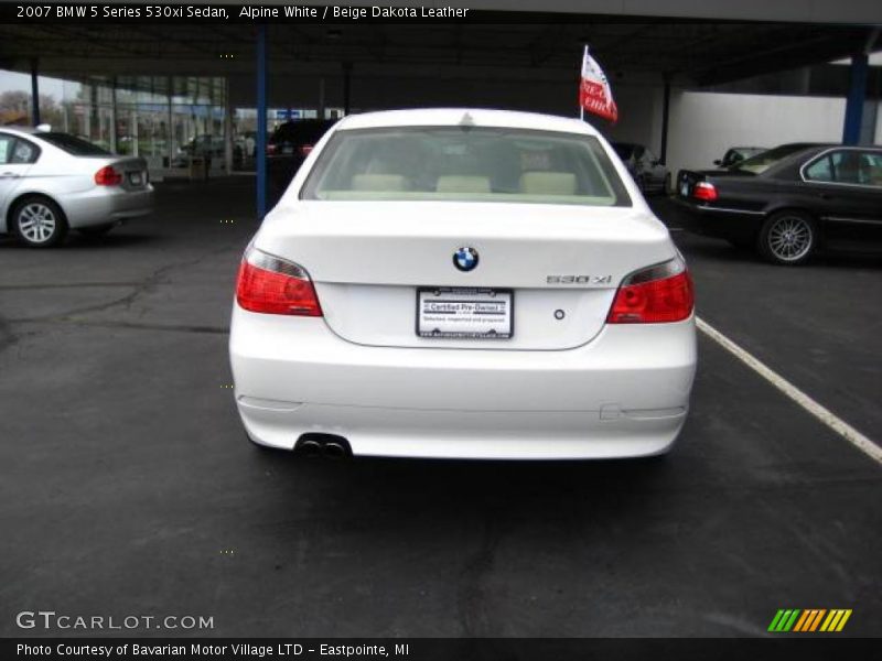 Alpine White / Beige Dakota Leather 2007 BMW 5 Series 530xi Sedan